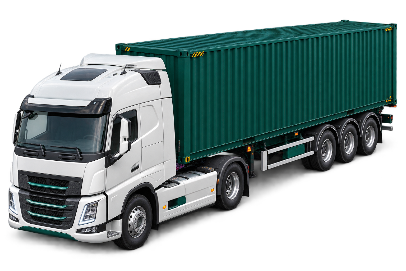 White heavy cargo truck